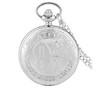 LIDCOM Hot Platform Quartz Pocket Watch Bronze Full Hunter Necklace Pendant Anime Clock,Fashion Silver