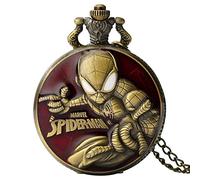 LIDCOM Hot Platform Quartz Pocket Watch Bronze Full Hunter Necklace Pendant Anime Clock,red