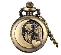 LIDCOM Tiny Size Bronze Necklace Watches for Kids Vintage Stylish Quartz Pocket Watch Arabic Numerals Dial Exquisite Cute Pendant Clock,Awith Necklace Chain