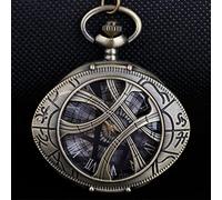 LIDCOM Unique Bronze Quartz Pocket Watch Dragon Eyes Wolf Necklace Chain Pendant Gifts,Brown