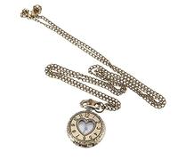 LIDCOM Vintage Pocket Watch Bronze Color Quartz Watch Cool Chain Hollow Small Love Heart Watches