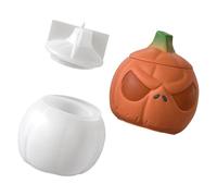 Lidded Container Mold Pumpkin Theme, Silicone Resin Pour Form for Trinket Box Making, Plaster Decor Project, Fall Shelf Accent Piece Pumpkin Mold Lidded Jar Casting Face Container Resin Decor