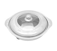Lidded Insulated Serving Tray, Stainless Steel Insulated Dinner Plate, Round Buffet Tray, Four Piece Set, 4L Capacity, Suitable for Serving Meat, Vegetables, Seafood and Other Dishes