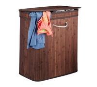 Lidded laundry hamper Removable Liner Lidded Laundry Basket Bamboo Laundry Bin