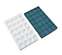 Lidded Paint Palette Box with Separated Color Well Layout, B | Divided Well Arrangement, Included Palette Cover, Various Paint Types for Painters and Fine Art Studio Projects