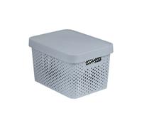 Lidded Storage Box Container Decorative White Pink Grey 3 Sizes Openwork Plastic