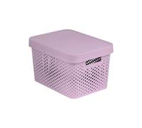 Lidded Storage Box Container Decorative White Pink Grey 3 Sizes Openwork Plastic