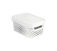 Lidded Storage Box Container Decorative White Pink Grey 3 Sizes Openwork Plastic