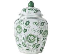 Lidded Vase FERROL Porcelain 29 cm White/ Green