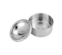Lidded Windproof Stainless Steel Ashtray, 4.3 Inch Silver