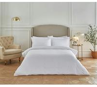 Liddell 400 Thread Count Egyptian Cotton Striped Duvet set in White | Size: Double Liddell White Double
