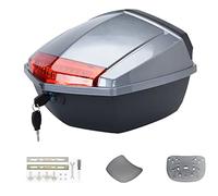 LIDDFAFA Universal Motorcycle Trunk Rack Luggage Storage Case Top Box 36L With Mounting Hardware For Scooter/Motorcycle/Moped Back (Color : White) (R)