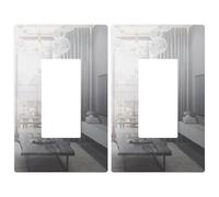 LIDER Decorator Wall Plate, Impact Resistant, Mirrored Acrylic, Plexiglass, Reflective Finish, Modern Upgrade, Screwless Light Switch/Outlet Cover, Mid-Size 1-Gang 4.88" x 3.11", Silver, 2 Pack