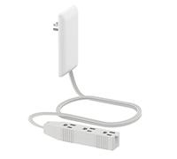 LIDER Flat-Face Outlet Extender with 3 Receptacles, Ultra-Thin Wall Plate Plug with Cord Extender and 3-Outlet Power Strip, 3ft Cord, LWE3-315-W, White