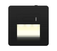 LIDER Full Guide Light, Neutral Required, Built-in LED, Black (Not Plug-In) | In-Wall Night Light, No Earth, Glossy, UKCA Certified, Thermoplastic, Automatic LED Night Light