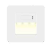 LIDER Full Guide Light, Neutral Required, No Earth, in-Wall Night Light, Built-in LED with Daylight Sensor, Adjustable Brightness, Glossy Finish, Thermoplastic, UKCA Certified, White (Not Plug-in)