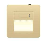 LIDER Full Guide Light, Neutral Required, No Earth, in-Wall Night Light, Built-in LED with Daylight Sensor, Adjustable Brightness, Glossy Finish, Thermoplastic, UKCA Certified, Gold (Not Plug-in)