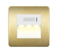 LIDER Full Guide Light with PIR Motion Sensor, Brushed Brass (Not Plug-in) | In-Wall Auto Night Light, No Earth, Neutral Required, Adjustable Brightness & Time Delay, Glossy, UKCA Certified