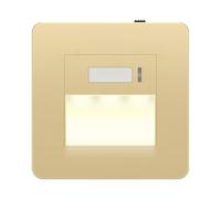 LIDER Full Guide Light with PIR Motion Sensor, No Earth, Neutral Required, In-Wall Auto Night Light, Adjustable Brightness & Time Delay, Glossy Finish, UKCA Certified, Gold (Not Plug-In Version)