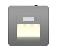 LIDER Full Guide Light with PIR Motion Sensor, No Earth, Neutral Required, In-Wall Auto Night Light, Adjustable Brightness & Time Delay, Glossy Finish, UKCA Certified, Space Grey (Not Plug-In Version)