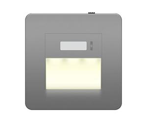 LIDER Full Guide Light with PIR Motion Sensor, No Earth, Neutral Required, In-Wall Auto Night Light, Adjustable Brightness & Time Delay, Glossy Finish, UKCA Certified, Space Grey (Not Plug-In Version)