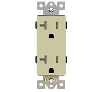 LIDER Matte Finish Decorator Receptacle with Interchangeable Face Cover, Child Safe Tamper-Resistant Wall Outlet, Commercial Grade, Self-Grounding, 20A 125V, UL Listed, LR20-TR-I, Ivory