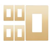 LIDER Matte Finish Decorator Switch Cover, Screwless Wall Plate, Mid-Size 1-Gang 4.88" x 3.11", Unbreakable Polycarbonate Thermoplastic, UL Listed, LSWP-31M-GD5P, Gold, 5 Pack