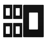 LIDER Matte Finish Decorator Switch Cover, Screwless Wall Plate, Mid-Size 1-Gang 4.88" x 3.11", Unbreakable Polycarbonate Thermoplastic, UL Listed, LSWP-31M-BK5P, Black, 5 Pack