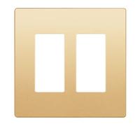 LIDER Matte Finish Decorator Switch Cover, Screwless Wall Plate, Mid-Size 2-Gang 4.88" x 4.92", Unbreakable Polycarbonate Thermoplastic, UL Listed, LSWP-32M-GD, Gold