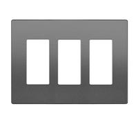 LIDER Matte Finish Light Switch Cover, Screwless Wall Plate, Mid-Size 3-Gang 4.88'' x 6.77'', Unbreakable Polycarbonate Thermoplastic, UL Listed, LSWP-33M-SG, Space Gray