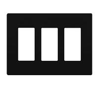 LIDER Matte Finish Triple Decorator Switch Cover, Screwless Wall Plate, Mid-Size 3-Gang 4.88" x 6.77", Polycarbonate Thermoplastic, UL Listed, LSWP-33M-BK, Black