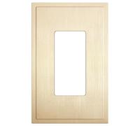 LIDER Modern Ogee Beveled Screwless Wall Plate, Mid-Size 1-Gang Decorator Cover 4.88” x 3.11”, Contemporary Decor Style, ETL Listed, Thermoplastic, Brushed Gold