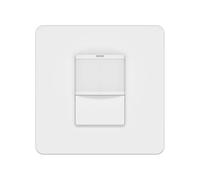 LIDER PIR Motion Sensor Light Switch, Occupancy/Vacancy Modes, 230V, No Neutral, Earth Required, Adjustable Time Delay, UKCA Certified, White (Use a 35mm-deep back box)