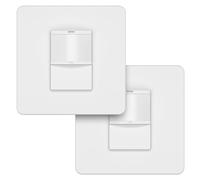 LIDER PIR Motion Sensor Light Switch, Occupancy/Vacancy Modes, 230V, No Neutral, Earth Required, Adjustable Time Delay, UKCA Certified, White, 2-Pack (Use a 35mm-deep back box)