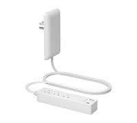 LIDER Plug Extender with 3 Receptacles, 12W usb, Type A and USB Type C, Ultra Thin Wall Plate Plug with Cable Extender, 3 Outlet Power Filter, Flat Face, Fi Design