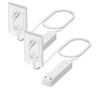 LIDER Plug Extender with 3 Receptacles, 12W usb, Type A and USB Type C, Ultra Thin Wall Plate Plug with Cable Extender, 3 Outlet Power Filter, Flat Face, Fi Design
