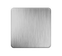 LIDER Screwless 1-Gang Blank Faceplate, Blank Plate for Wall Socket, Flat Cover for Standard 1-Gang Pattress Boxes, Durable Metal Material, Round Edges, UKCA Certified, Stainless Steel