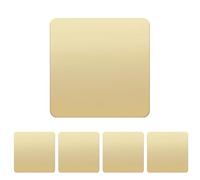 LIDER Screwless 1-Gang Blank Faceplate, Blank Plate for Wall Socket, Flat Cover for Standard UK Pattress Boxes, Flame-Resistant Polycarbonate, Round Edges, UKCA Certified, Gold, 5-Pack