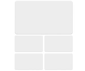 LIDER Screwless 2-Gang Blank Wall Plate, Flat Cover for 2-Gang Pattress Boxes, Flame-Resistant Polycarbonate, Modern Low-Profile Design, Round Edges, UKCA Certified, White, 5 Pack