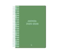 Liderpapel 25-26 Spiral Classic Green Day Page A5 Bilingual FSC Paper 70 g.