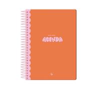 Liderpapel 25-26 Spiral Classic Orange Week to View A5 Bilingual FSC Paper 70 g.