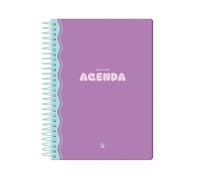 Liderpapel 25-26 Spiral Classic Purple Day Page A5 Bilingual FSC Paper 70 g.