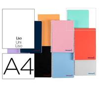 Liderpapel A4 Plastic Spiral Notebook 80H 90g Plain Assorted Colours