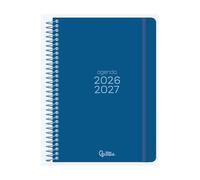 Liderpapel Academic Diary Year 2026-2027 Spiral Basic A5 Bilingual 70 g FSC Paper (Blue, Day per Page)