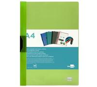 Liderpapel Folder, Folder, Side Clamp, Polypropylene DIN A4, Translucent Green, 60 Sheets, Sliding Clamp