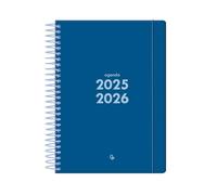 Liderpapel School Diary 25-26 Spiral Basic Dark Blue 2 Days Page A5 Bilingual FSC Paper 70g.