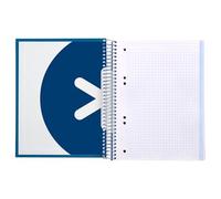 Liderpapel Spiral Notebook A5 Micro ANTARTIK Cover Lined 120H 90 g Square 5 mm 5 Bands 6 Drills Dark Blue