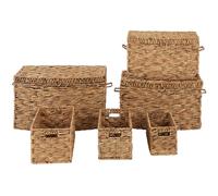 Lidi Set Of Six Brown Washed Storage Baskets.