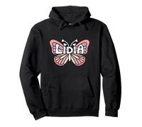 Lidia Butterfly - Personalized Cute Name Word Art Pullover Hoodie