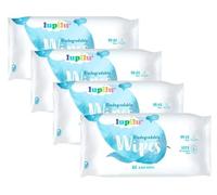 Lidl - Lupilu 4 Packs Extra Sensitive Baby Wipes - 99.4% Water - 100% Biodegradable - Suitable From Birth - 60 Wipes per Pack
